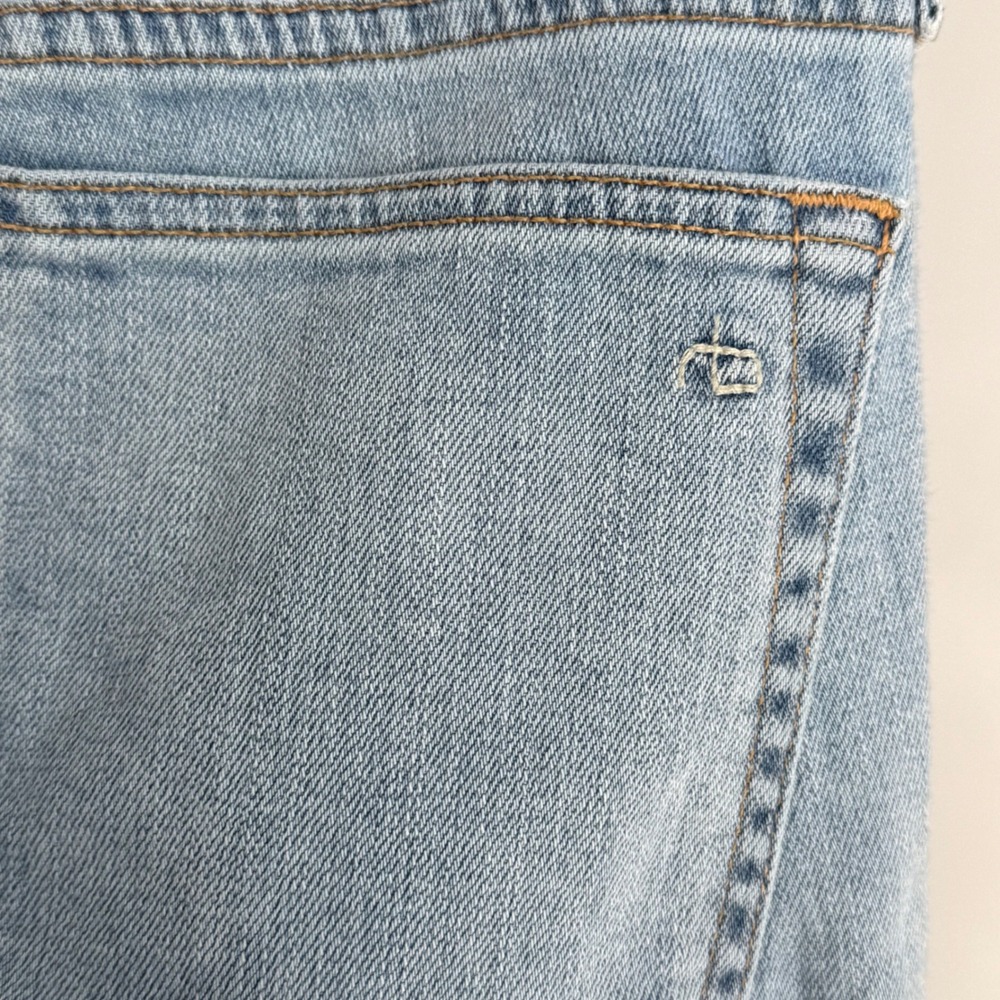 Rag & Bone Dre Capri Jeans Marina Light Wash Distressed Raw Hem Size 27 - Picture 3 of 9
